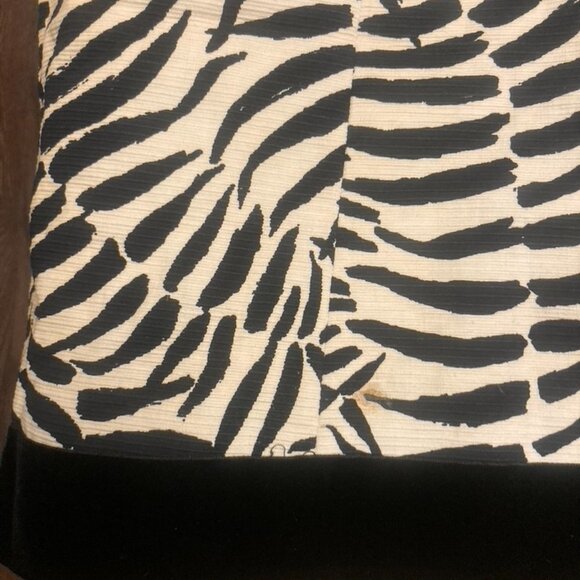 Vintage Zebra Striped Minidress with Velvet Trim and Bow - Picture 6 of 7